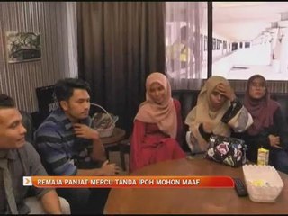 Remaja panjat mercu tanda Ipoh mohon maaf