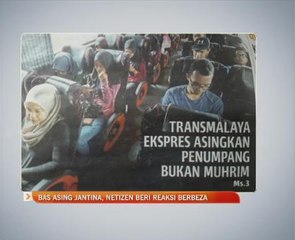 Bas asing jantina, netizen beri aksi berbeza