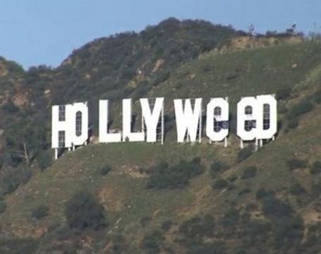 Hollywood sign changed to 'Hollyweed'