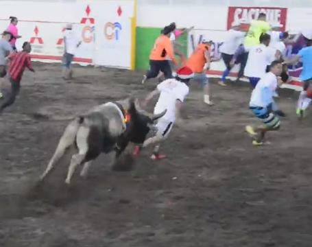 Costa Ricans take part in bullfights for end of year celebration