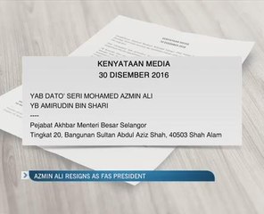 Azmin Ali resigns as FAS president