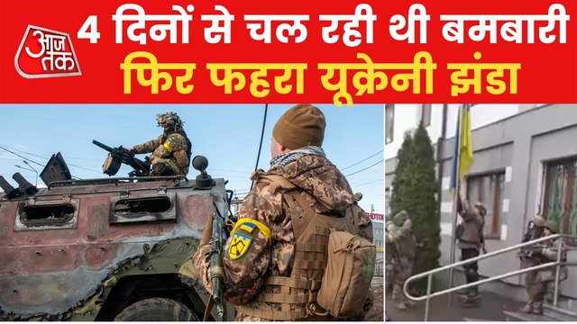 Ukraine flag hoisted at Bucha City in Kyiv again