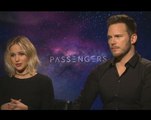 Jennifer Lawrence and Chris Pratt talk about working together on the new sci-fi romance 'Passengers'