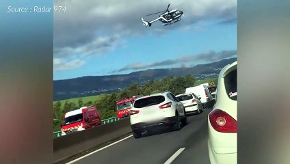 Intervention aérienne suite à un suicide sur la 4 voies de Ste-Marie