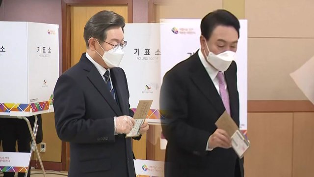 [더뉴스] 李·尹, 배우자 없이 사전투표 완료...총력 유세 돌입 / YTN