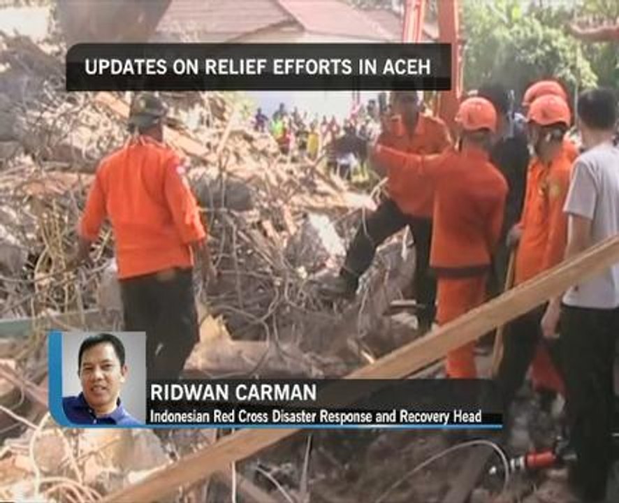 Updates on relief efforts in Aceh