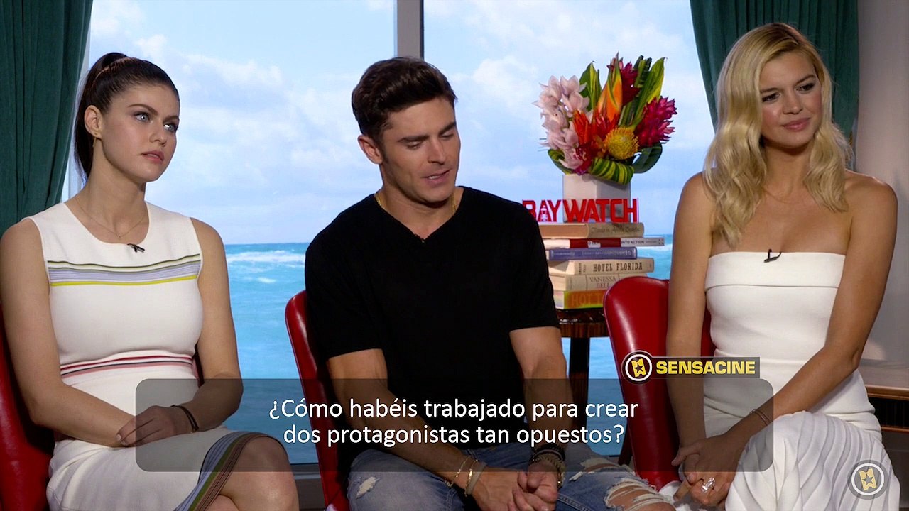 Alexandra Daddario, Zac Efron, Dwayne Johnson, Kelly Rohrbach Interview : Baywatch: Los vigilantes de la playa