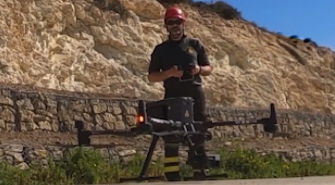 Cagliari - Droni da ricognizione dei Vigili del Fuoco (04.03.22)