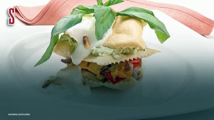 Vídeo Receta: Lasaña crujiente de verduras con pesto