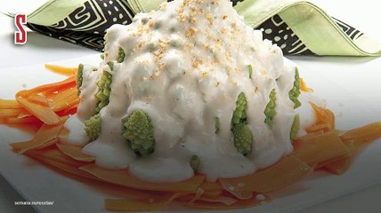 Vídeo Receta: Romanesco con salsa de casar y nueces