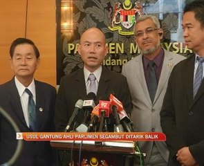 Usul gantung Ahli Parlimen Segambut ditarik balik