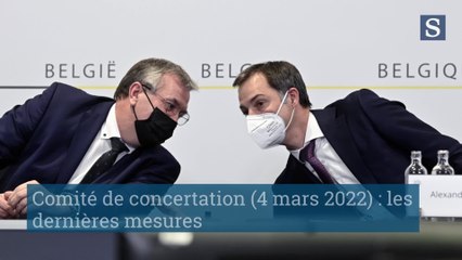 Comité de concertation (04/03/2022) : les dernières mesures