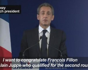 France's Nicolas Sarkozy concedes primary defeat, endorses Fillon