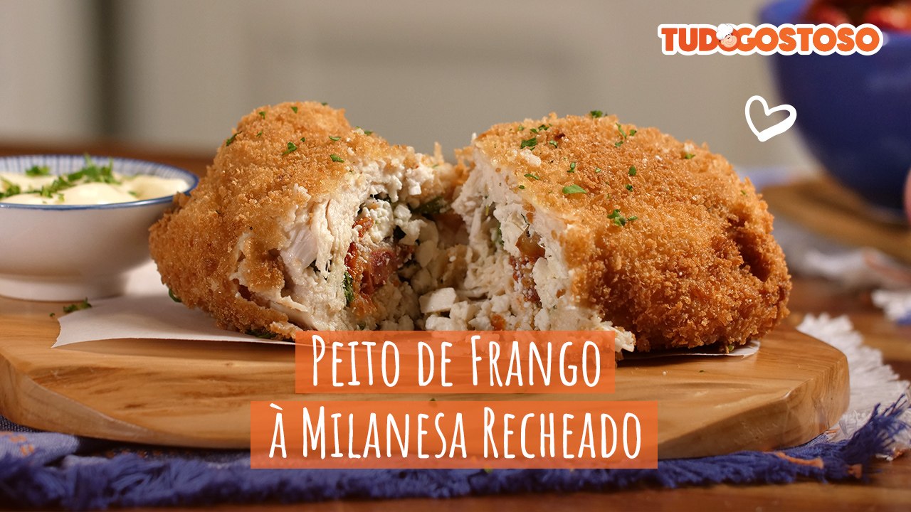 Peito de frango à milanesa recheado