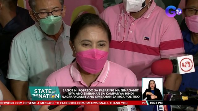 Sagot ni Robredo sa pasaring na ginagamit niya ang simbahan sa kampanya: hindi nagpapagamit ang simbahan sa mga politiko | SONA