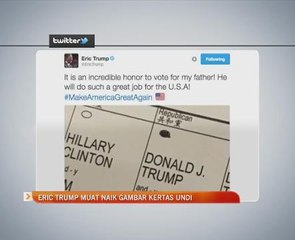 Eric Trump muat naik gambar kertas undi