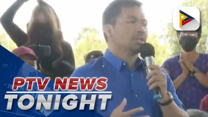 Sen. Pacquiao campaigns in Nueva Ecija, says he will not heed Sec. Cusi's call for candidates to stop holding motorcades, caravans amid continuous rise in fuel prices