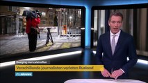 klootzak van de politie  in Rusland filmjournalisten stiekem met telefoon en liegt daarover bij  RTL Nieuws