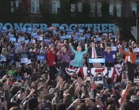 Warren campaigns with Clinton saying 'Nasty women vote'