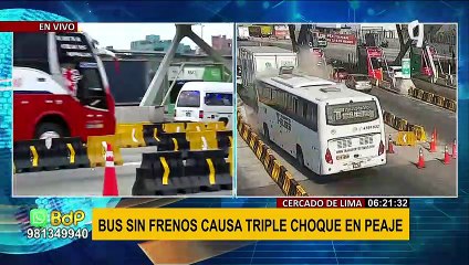 Cercado de Lima: Vía se restablece tras triple choque en peaje