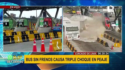 Cercado de Lima: Vía se restablece tras triple choque en peaje