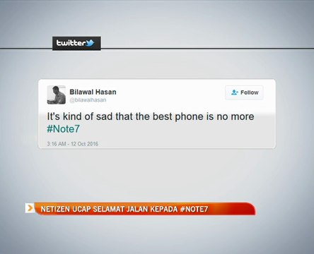 Netizen ucap selamat jalan kepada #note7