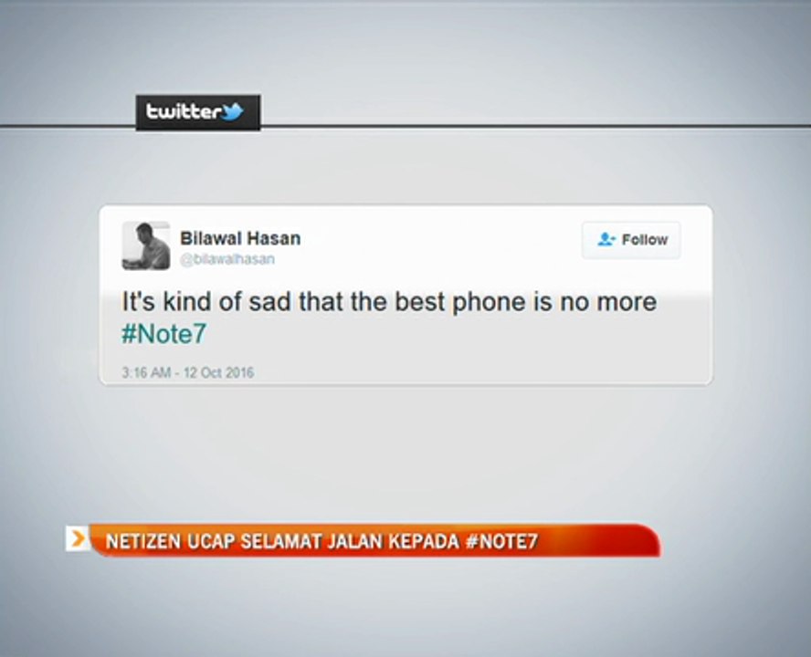 Netizen ucap selamat jalan kepada #note7