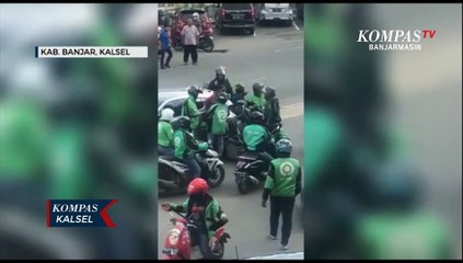 Viral Video Pria Berpistol Dikepung Driver Ojol di Citraland Banjar