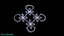 simple flower rangoli design - flower kolam design - flower muggulu - simple rangoli designs