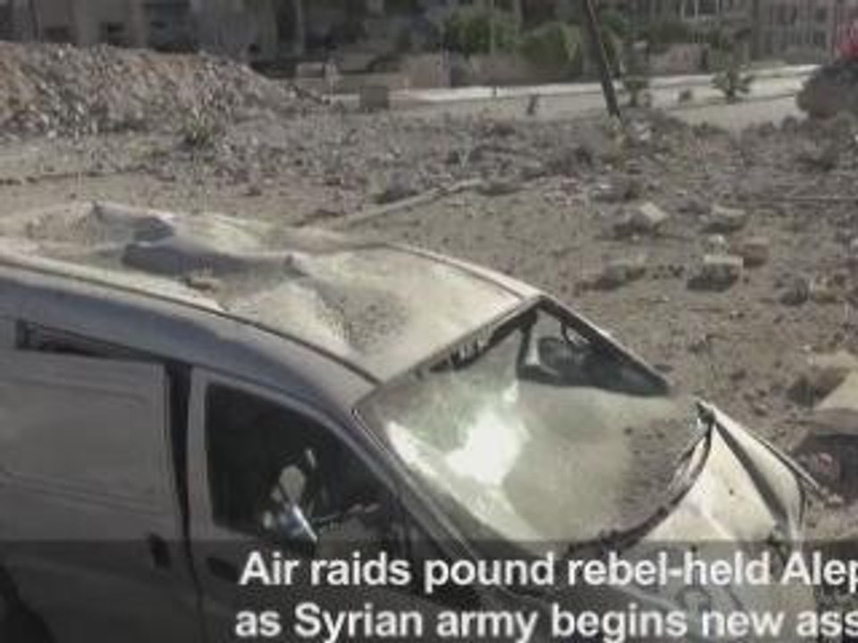 Air raids pound rebel-held Aleppo as Syria army begins assault