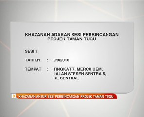 Khazanah anjur sesi perbincangan projek Taman Tugu