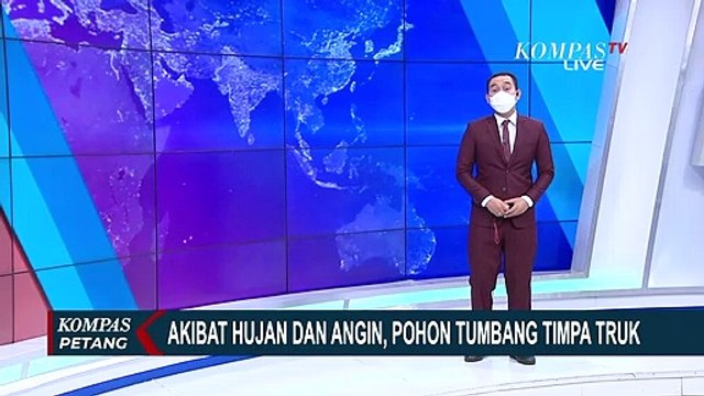 Mobil Truk Tertimpa Pohon Palem 12 Meter, Sopir Luka Serius dan Dilarikan ke RSU Tangerang Selatan