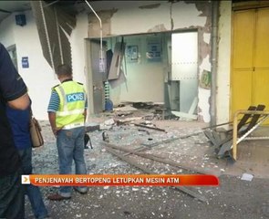 Penjenayah bertopeng letupkan mesin ATM