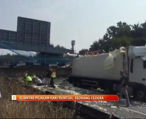 Jejantas pejalan kaki runtuh, seorang cedera
