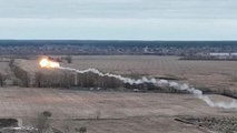 Russian helicopter explodes in ball of flames as Ukraine forces fire missile from front line | WATCH