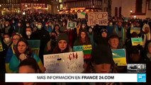 Europa registra manifestaciones en solidaridad con Ucrania