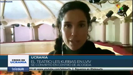 El teatro Les Kurbas en Lviv se convirtió en centro de acogida de refugiados