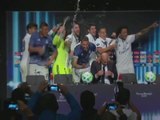 Jubilant Real Madrid players gatecrash Zinedine Zidane press conference