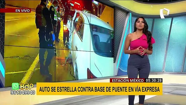 Auto se estrella contra puente en la vía Expresa cerca a la estación México