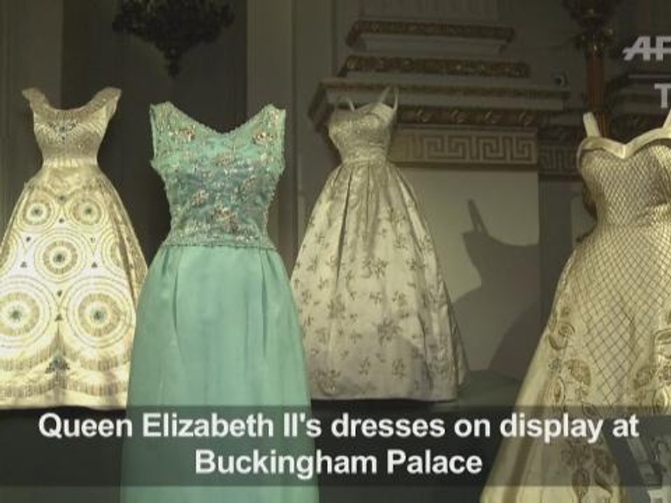 Queen Elizabeth II's dresses on display at Buckingham Palace