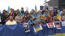 Son dakika haber... Beyoğlu'nda Ukraynalılardan savaş karşıtı eylem