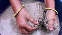Gritty Sand Cement Blocks Water Dip Crumbles Cr: ASMR fun with sand❤