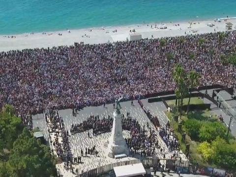 Nice observe minute of silence for truck attack victims