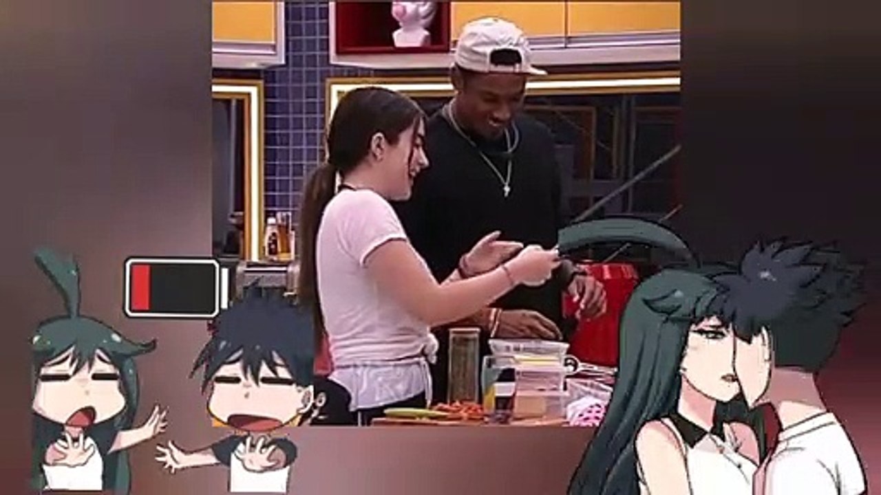 bbb22 Jade e Paulo André juntinhos na cozinha #bbb22 #jadepicon #pauloandre