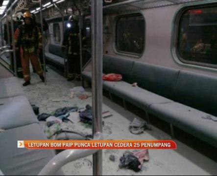 Letupan bom paip punca letupan cedera 25 penumpang