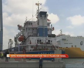 Kapal membawa bekalan bantuan tiba di pelabuhan Israel