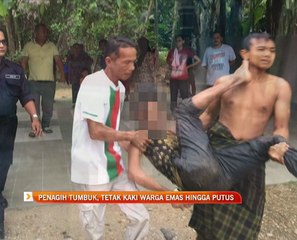 Penagih tumbuk, tetak kaki warga emas hingga putus