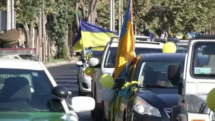 Protesta ante la embajada de Rusia en Santiago de Chile para parar la guerra