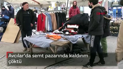 Avcılar'da semt pazarında kaldırım çöktü