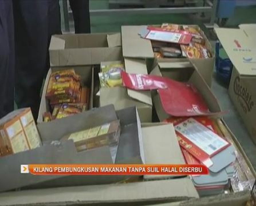 Kilang pembungkusan makanan tanpa sijil halal diserbu